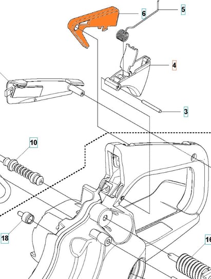 Blokada dźwigni gazu pilarki Husqvarna 435 440 II HUSQVARNA Sklep