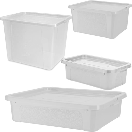 4X Pojemnik Pudło Plastikowe Pojemniki Z Pokrywą Multibox 4 5L 10L