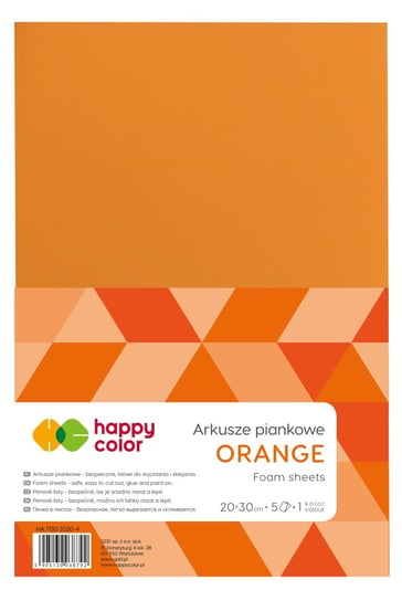 Arkusze piankowe pomarańczowe A4 5 arkuszy Happy Color Sklep