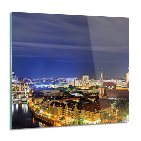 ArtprintCave Miasto rzeka noc obraz na szkle na ścianę 60x60 cm