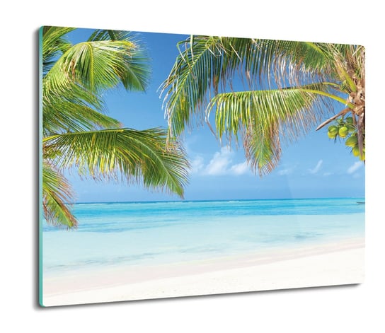 deska splashback szklana Palmy plaża ocean 60x52 ArtprintCave