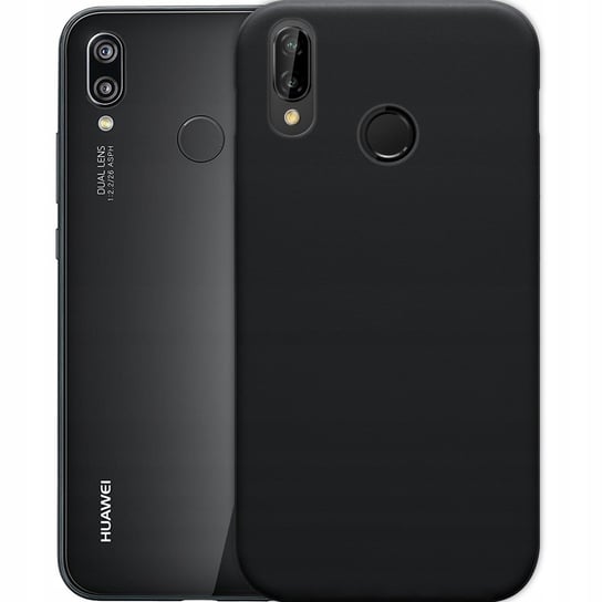 Etui Do Huawei P20 Lite Gumowe Obudowa Czarne Matowe Silikon Pokrowiec