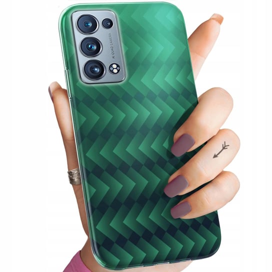 Etui Do Oppo Reno 6 Pro Plus 5G Wzory Zielone Grassy Green Obudowa Case