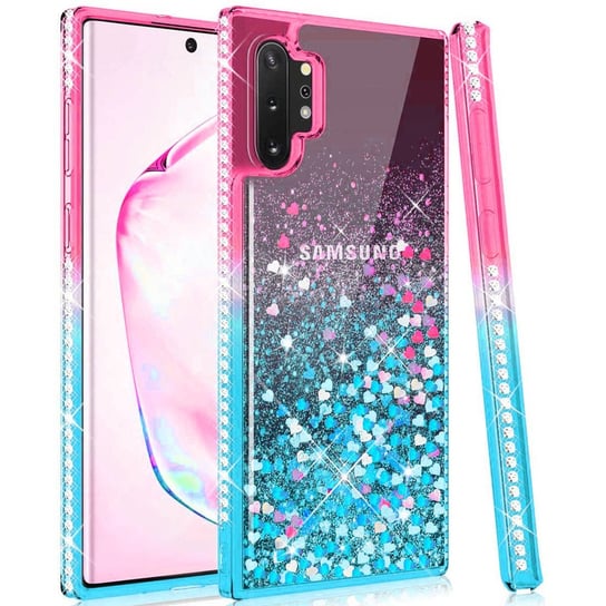 Etui Iphone 12 Mini Diamond Liquid Przelewany Brokat Różowo Niebieskie