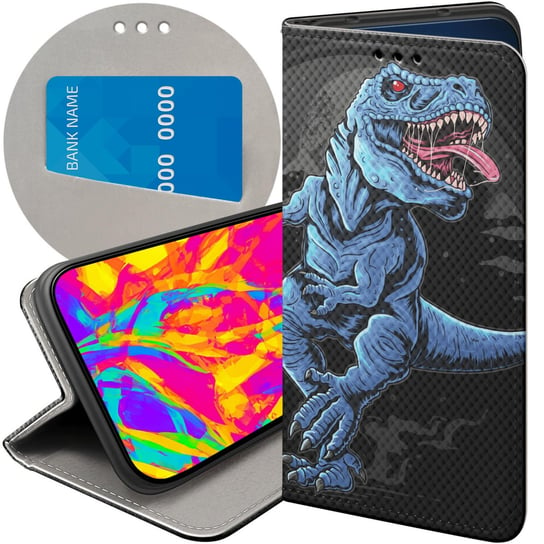 Etui Z Klapką Do Google Pixel 7 Pro Wzory Dinozaury Reptilia