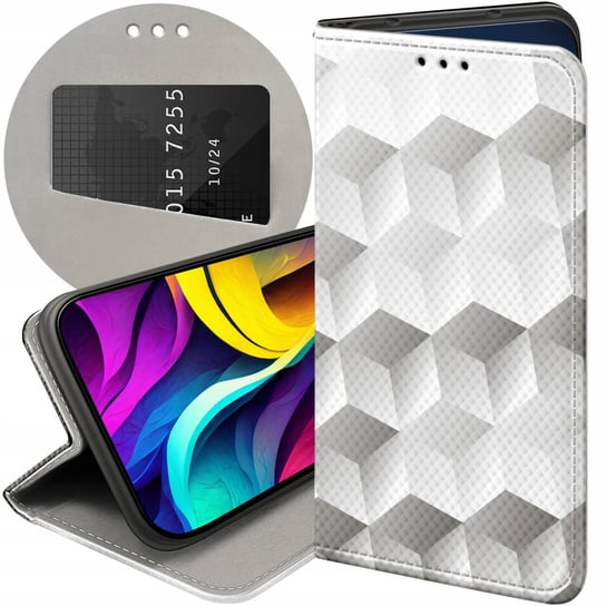 ETUI Z KLAPKĄ DO HUAWEI NOVA 10 SE WZORY 3D GEOMETRYCZNE ILUZJA FUTERAŁ