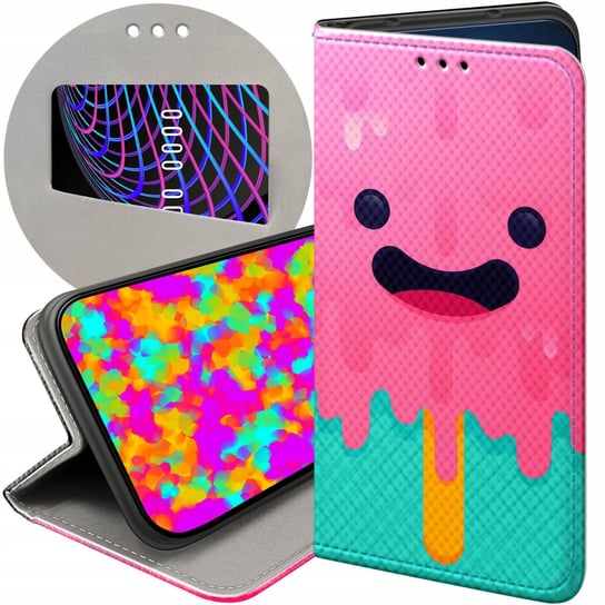 ETUI Z KLAPKĄ DO MOTOROLA MOTO G32 WZORY CANDY CUKIERKI SŁODYCZE