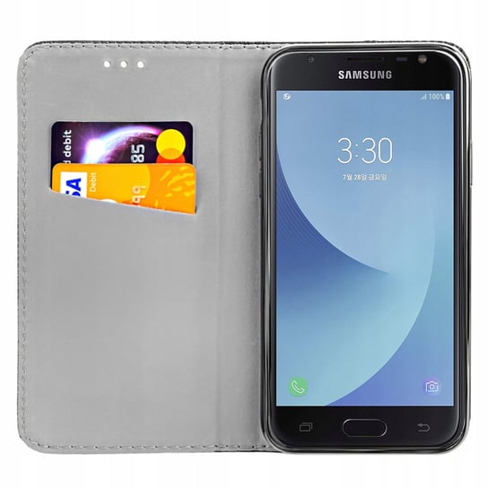 Etui Z Klapk Do Samsung Galaxy J Czarne Zamykane Magnetyczne