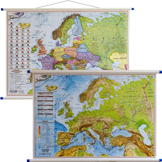 Europa Mapa ścienna polityczna i fizyczna dwustronna 1 7 000 000