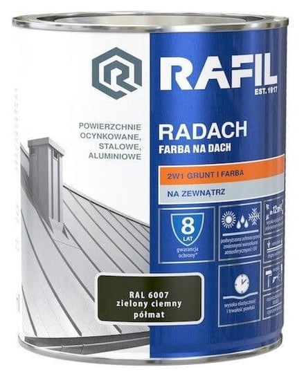 Farba Na Dach Radach 0 75L Zielony Ciemny Ral 6007 Rafil Rafil