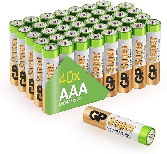 GP Super Baterie AAA Alkaliczne Małe Paluszki LR03 40 szt GP