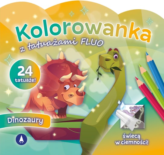 Kolorowanka z tatuażami FLUO Dinozaury Opracowanie zbiorowe