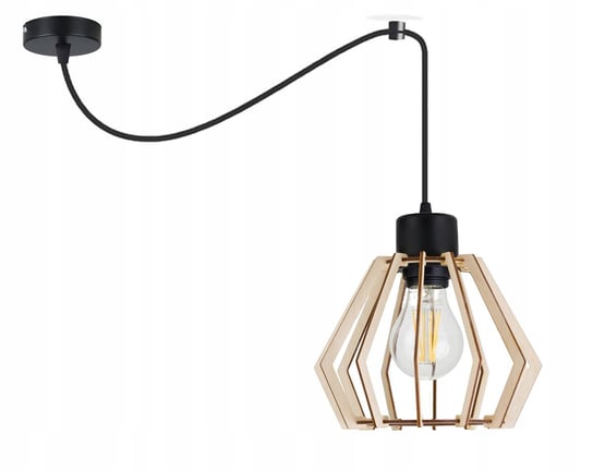 LAMPA sufitowa wisząca ZWIS Loft E27 PAJĄK Drewno INECT Sklep EMPIK