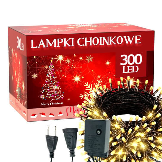 Lampki Świąteczne Choinkowe Białe Ciepłe 300 Led Programator Inna