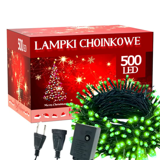 Lampki Świąteczne Choinkowe Zielone 500 Led Programator Inna marka