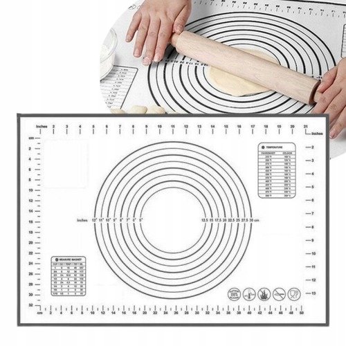 Mata kuchenna stolnica silikonowa z miarką 60x40cm Inny producent