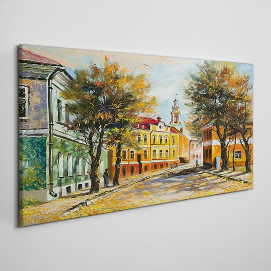 Obraz Na Płótnie Malarstwo miasto jesień 100x50 cm Coloray Sklep