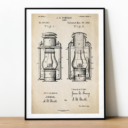 Plakat PATENT LAMPA NAFTOWA A2 PlakatoweLove Sklep EMPIK