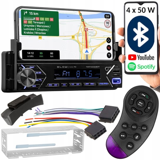 Radio Samochodowe Bluetooth Din Rds Usb Aux Sd Uchwyt Na Telefon