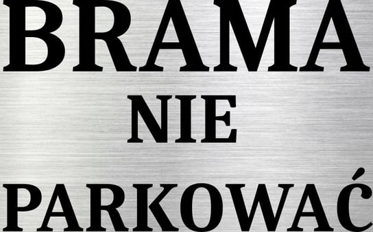 Tabliczka aluminiowa Brama Nie Parkować 15x10 Nierdzewna Inna marka