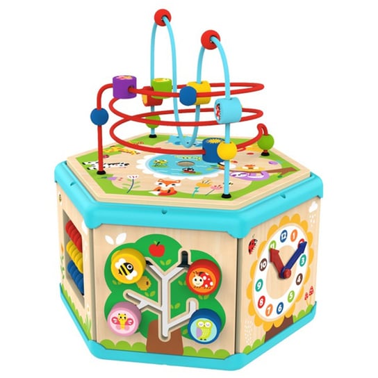 TOOKY TOY Interaktywny Drewniany Sześciokąt Montessori Otwierane