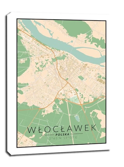 Włocławek mapa kolorowa obraz na płótnie 20x30 cm Galeria Plakatu