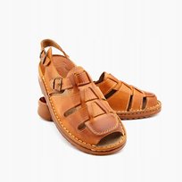 009 Polskie sandały męskie skórzane MAXIMUS brąz 46