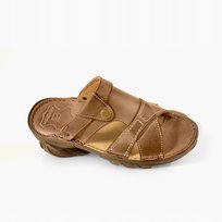 015 Polskie klapki i sandały w jednym męskie skórzane MAXIMUS brąz 46