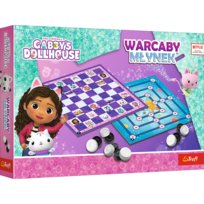 02800 GRA - Warcaby i Młynek Gabby's Dollhouse, gra planszowa, Trefl