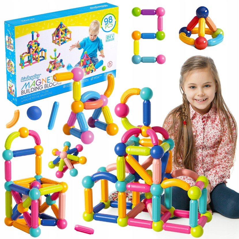 Duże Klocki Magnetyczne Konstrukcyjne Edukacyjne Sticks Patyczki