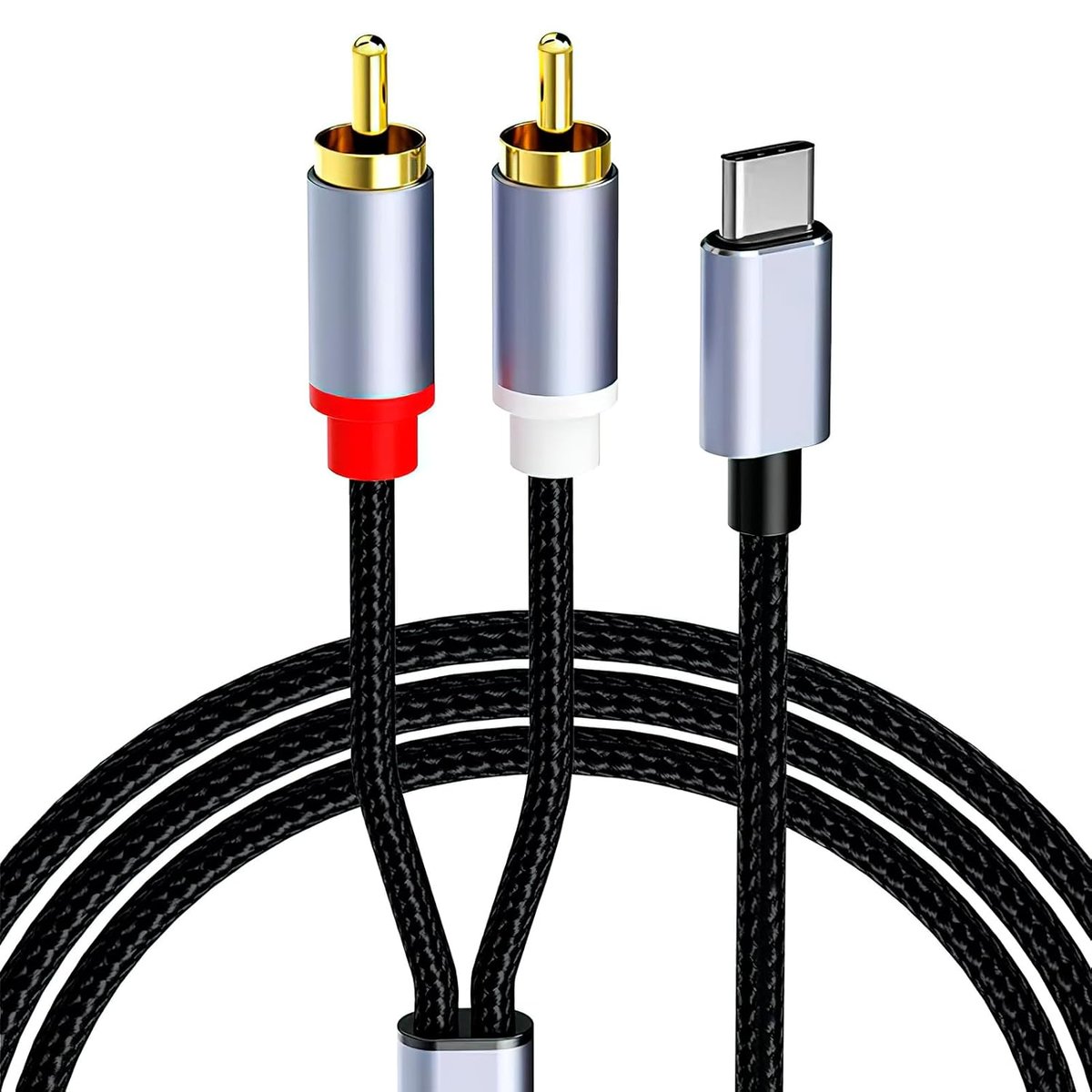 1 m kabel audio USB typu C do 2 RCA, kabel audio typu C męski na RCA ...
