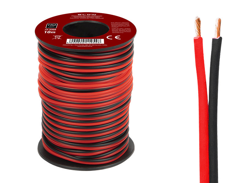 Zdjęcia - Kabel BLOW 1 Szt. Przew.Głośn.2X0,22Mm Czarno-Czerwony 10M 