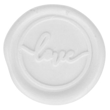 10 białych, samoprzylepnych pieczęci woskowych Love o średnicy 25 mm - Artemio