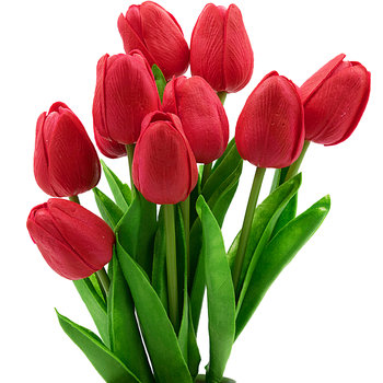 10 Szt Tulipan Kwiat Bukiet Silikonowy Gumowy Jak Żywy - decortrend