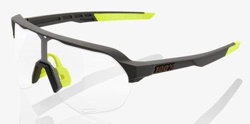 100% Okulary, S2 Soft Tact Cool Grey - Photochromic Lens (Szkła Fotochromatyczne, przepuszczalność światła 16-77%) - 100%