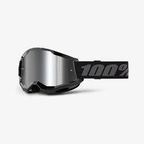 100 PROCENT GOGLE STRATA 2 BLACK - MIRROR SILVER LENS - KOLOR CZARNY/SZARY SZYBKA SREBRNE LUSTRO Inna marka