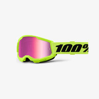 100 PROCENT GOGLE STRATA 2 YOUTH JUNIOR NEON YELLOW - MIRROR PINK LENS - KOLOR ŻÓŁTY FLUO/CZARNY SZYBKA RÓŻOWE LUSTRO Inna marka
