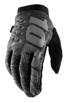100%, Rękawiczki kolarskie, Bisker Cold Weather Glove Heather grey, czarny, rozmiar L  - 100%