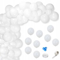 100 szt.  Balony Białe Profesjonalne 5 MATOWE Komunia ŚLUB Wesele Girlanda