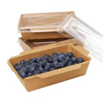 100 szt Lunch box papierowy z pokrywką 1200 ml jednorazowy