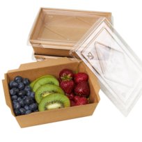 100 szt Lunch box papierowy z pokrywką 1600 ml