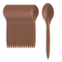 100 szt Łyżka Wielokrotnego Użytku Ciemna WPC