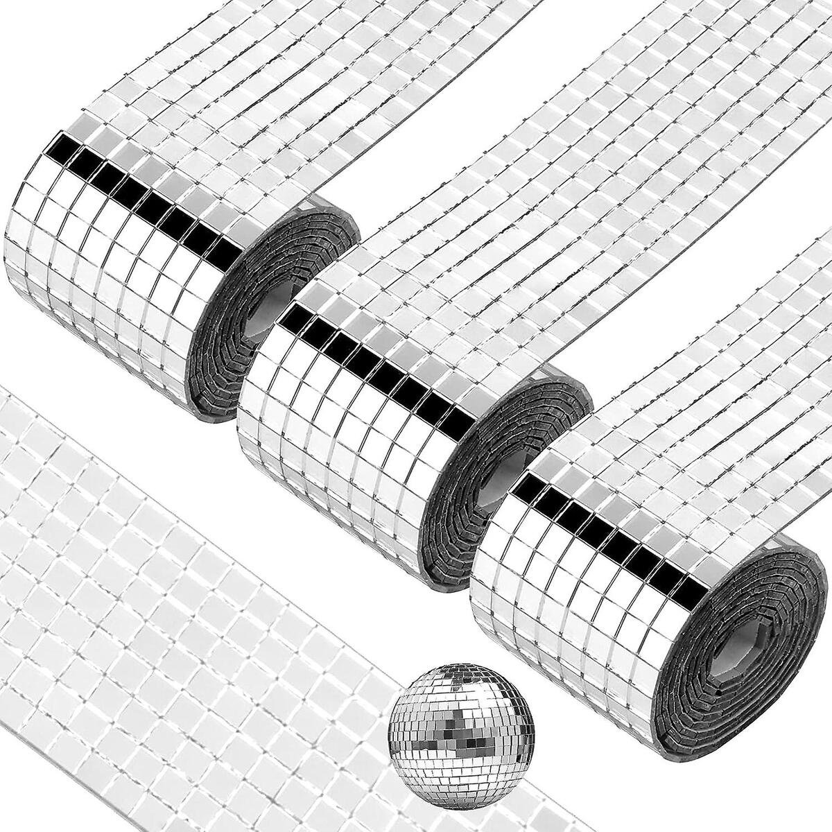 (100 x 4 cm, 3 rolki) 4800 sztuk szklanej mozaiki lustrzanej w kolorze ...