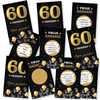 100x ZDRAPKI 60 urodziny z ZADANIAMI Zabawa Prezent dla gości lat zadania