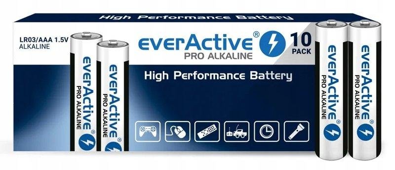 10szt. everActive PRO AAA LR03 Baterie Alkaliczne