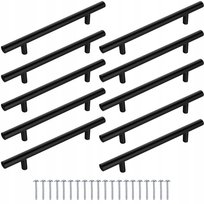 10szt Uchwyt meblowy reling Czarny mat 200/128mm