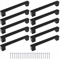 10szt Uchwyt meblowy UC 160mm Czarny Mat + wkręty