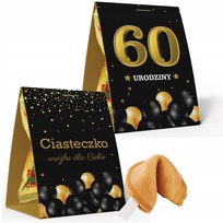 10X Ciasteczka Na 60 Urodziny Z Wróżbą Podziękowania 10 Sztuk -Złote Balony