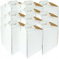 10X Karton Pudełko Na Tort Ciasto 24X24X35 Cm Białe Opakowanie Bardzo Mocne