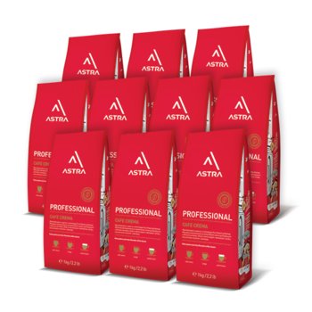 10x Kawa Astra Professional Crema ziarnista 1kg - ASTRA COFFEE & MORE